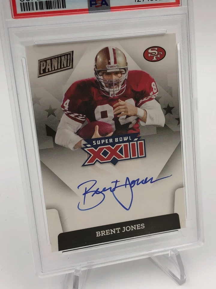 Коллекционная карточка BRENT JONES AUTO 2022 ИЗБРАННАЯ подписанная СУПЕРКУБОК XXIII 49ERs PSA 9 - Изображение 3 из 4