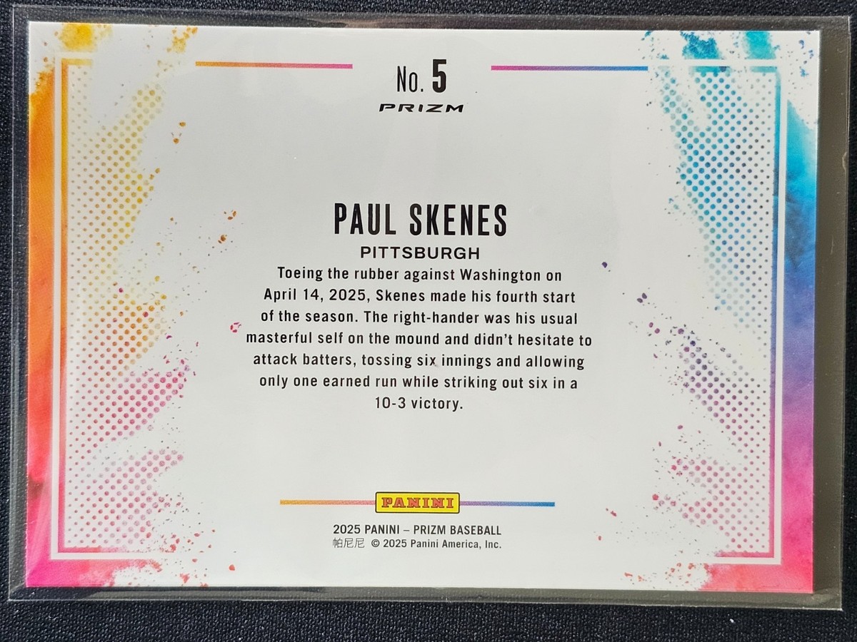 2025 Panini Prizm Paul Skenes COLOR BLAST SP Case Hit Pittsburgh