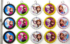 15 Frozen Flat Special Color Bottle Cap Necklaces Set 03