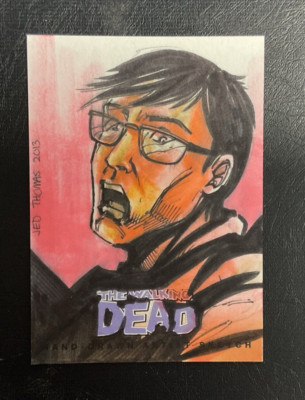 The Walking Dead Set 2 hand drawn sketch card 1/1 Cryptozoic 2013 Jed Thomas