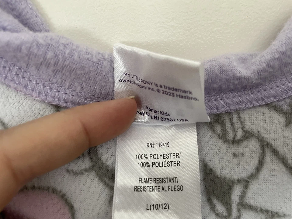 Pijamas con capucha de personaje lindo y 1 pieza para niñas My Little Pony Blanco L 10/12 Foto 3 de 4