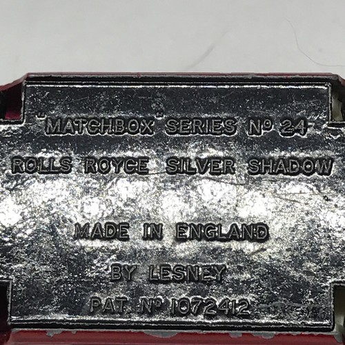 Lesney Matchbox Rolls Royce Silver Shadow No. 24 1969 Red Made In United Kingdom - Picture 11 of 11