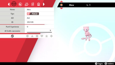 Pokemon Sword And Shield 6iv Mew lvl 1 jolly nature (with Master Ball) untouched