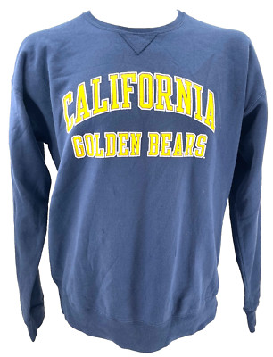 NEW Cal Golden Bears California Comfort Wash Navy Crew Neck Sweatshirt Men's L