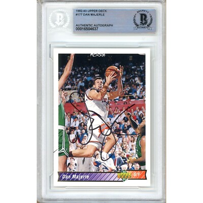 Dan Majerle Signed 1992-93 Upper Deck #177 Beckett BAS Slabbed Phoenix Suns Auto