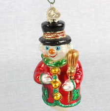Old World Christmas CANDY MOLD SNOWMAN Blown Glass Ornament Merck Family 2001