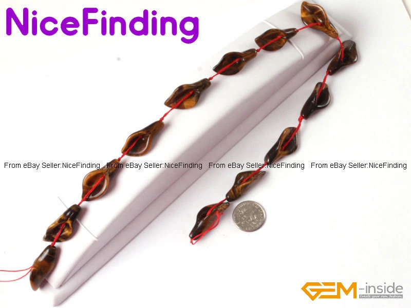 Natural Calla Lily Leaf Flower Gemstone Beads Lots For Jewelry Making Strand 15" - Image 3 of 4