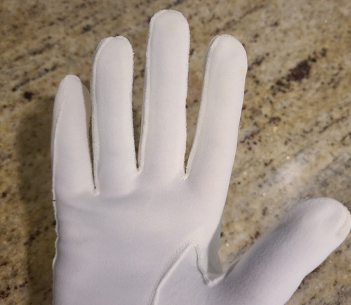 Vintage Size M 7 Stretch Cotton Formal 14" Long Ivory Gloves Scroll Embroided - Picture 20 of 23