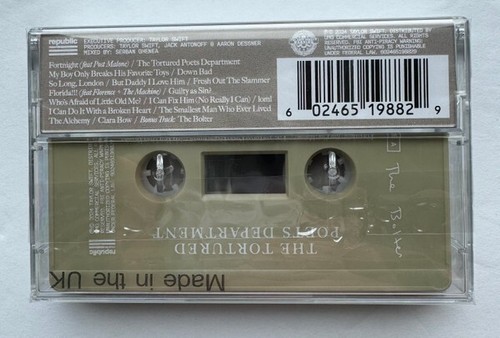 TAYLOR SWIFT The Tortured Poets Department (The Bolter) REPUBLIC Cassette NEW - Picture 2 of 11
