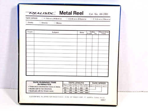 REALISTIC PROFESSIONAL METAL EMPTY REEL 7" Cat. No. 44-280 - Picture 5 of 5