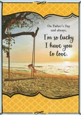 Designer Greetings Tree Swing on Beach One I Love Father's Day Card
