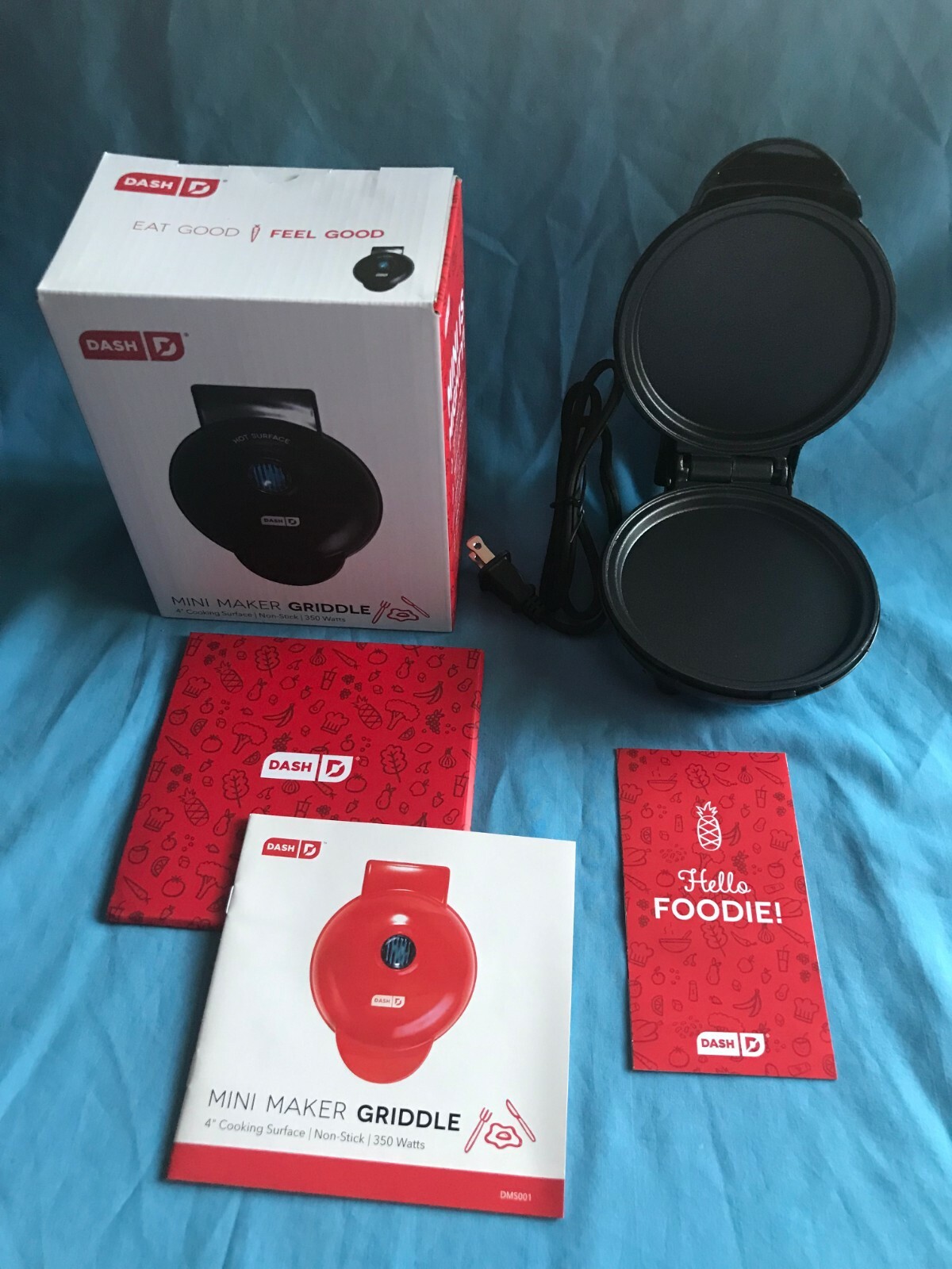 New Dash Electric Portable Black 4” Mini Maker Griddle with NonStick