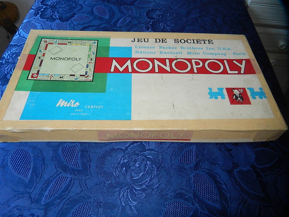 Monopoly Vintage Miro Company Boîte Ancien Jeu Monopoly Parker Brothers Miro Company En Boîte - Occasion, Bon état Général Monopoly Board Crawl En Francais