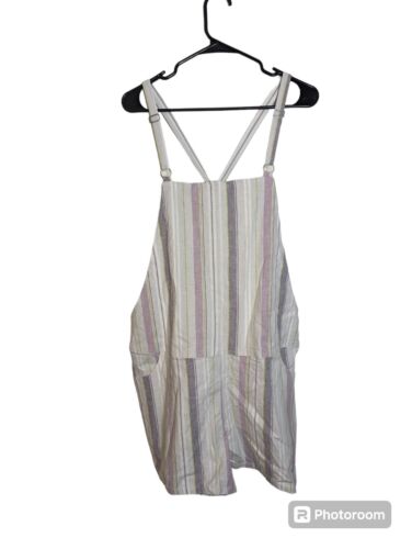 NWT Torrid Multi Striped Linen Blend Shortalls Size 1x - Picture 1 of 7