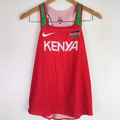 Nike Women's Pro Elite Official Kenya Running Singlet Top Red