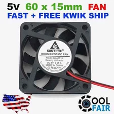 GDSTIME 5v 6015 60mm x 60mm x 15mm 2PIN DC Cooling Fan Brushless A45