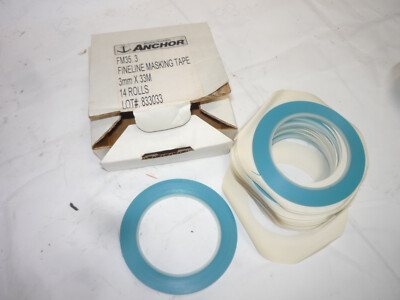 Anchor FM35.3  Fineline Masking Tape Light Blue 3mm x 33 M (14 Rolls)