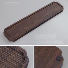Long Ebony Wood Serving Tray Gongfu Tea Cookie Service Tabletop Table Pot Cup