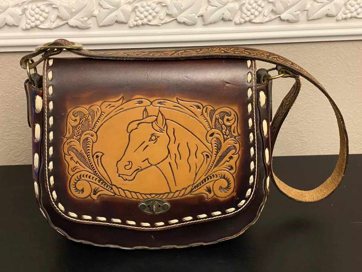 Leather “HORSE” Saddle Bag Purse Amazing Details | eBay