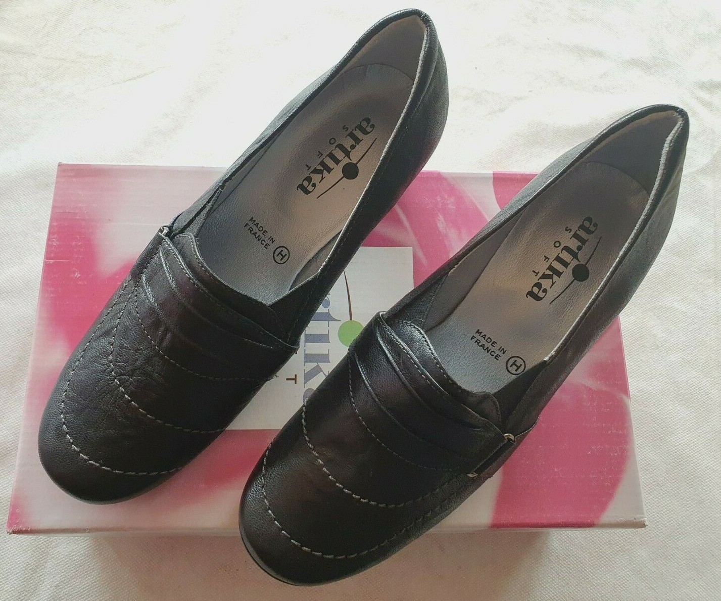 Escarpins Artika Soft Cuir Noir – Taille 36 – Neufs Avec Emballage