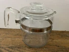 Vintage Pyrex Glass Flameware 6 Cup Coffee Pot Percolator 7756-B Pot & Lid EUC
