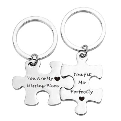 Couple Keychain Set - Matching His & Her Keychains, Anniversary Gift For Boyfriend Girlfriend, Husband Wife, Stainless Steel - View #8