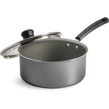 Primaware 3 Quart Non-Stick Steel Gray Covered Sauce Pan