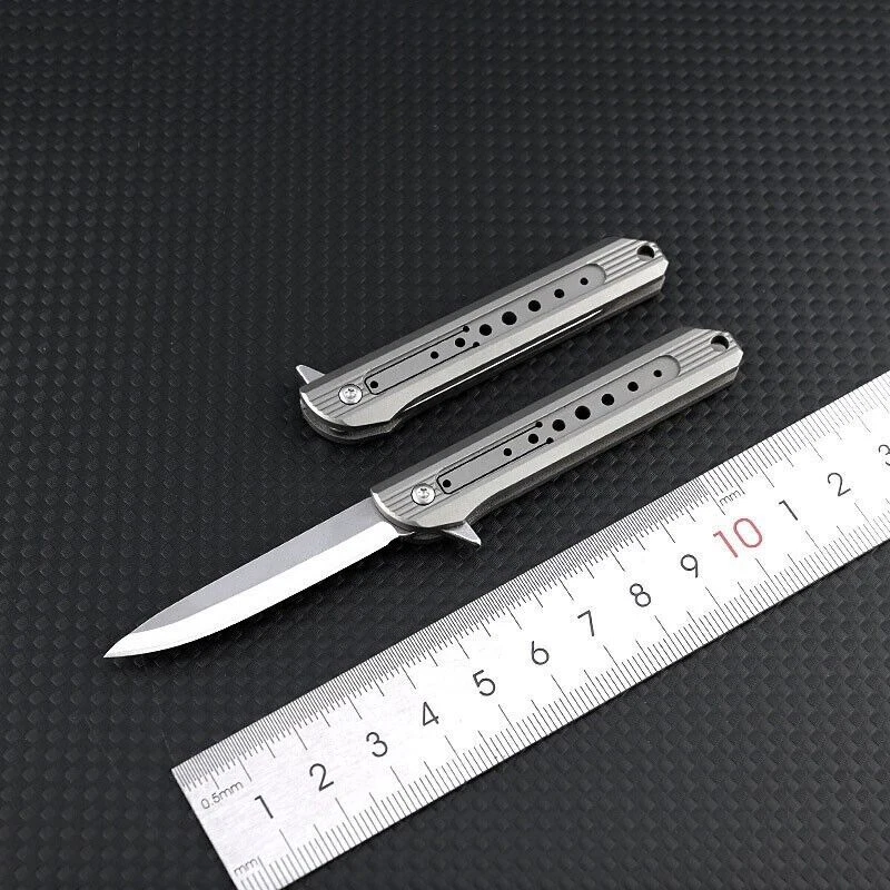Titanium Alloy Pocket Folding Knife D2 Steel Blade Outdoor EDC Keychain Tool Titanium Alloy Pocket Folding Knife D2 Steel Blade Outdoor EDC Keychain Tool