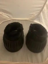Heavy Duty Fleece XL Protection Black Bell Boot (New) For Equestrian Use