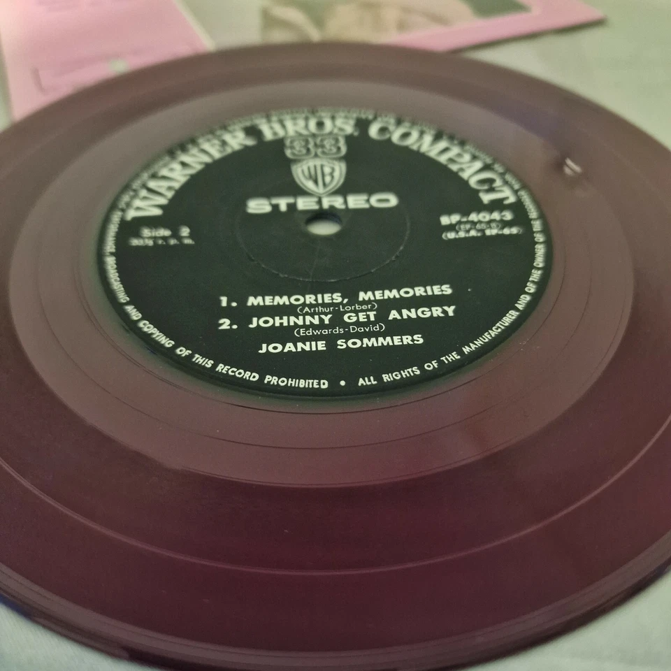 JOANIE SOMMERS/IF YOU LOVE HIM / ONE BOY E.P JPN BP 4043 EX RED VINYL RARE - Image 4 of 4