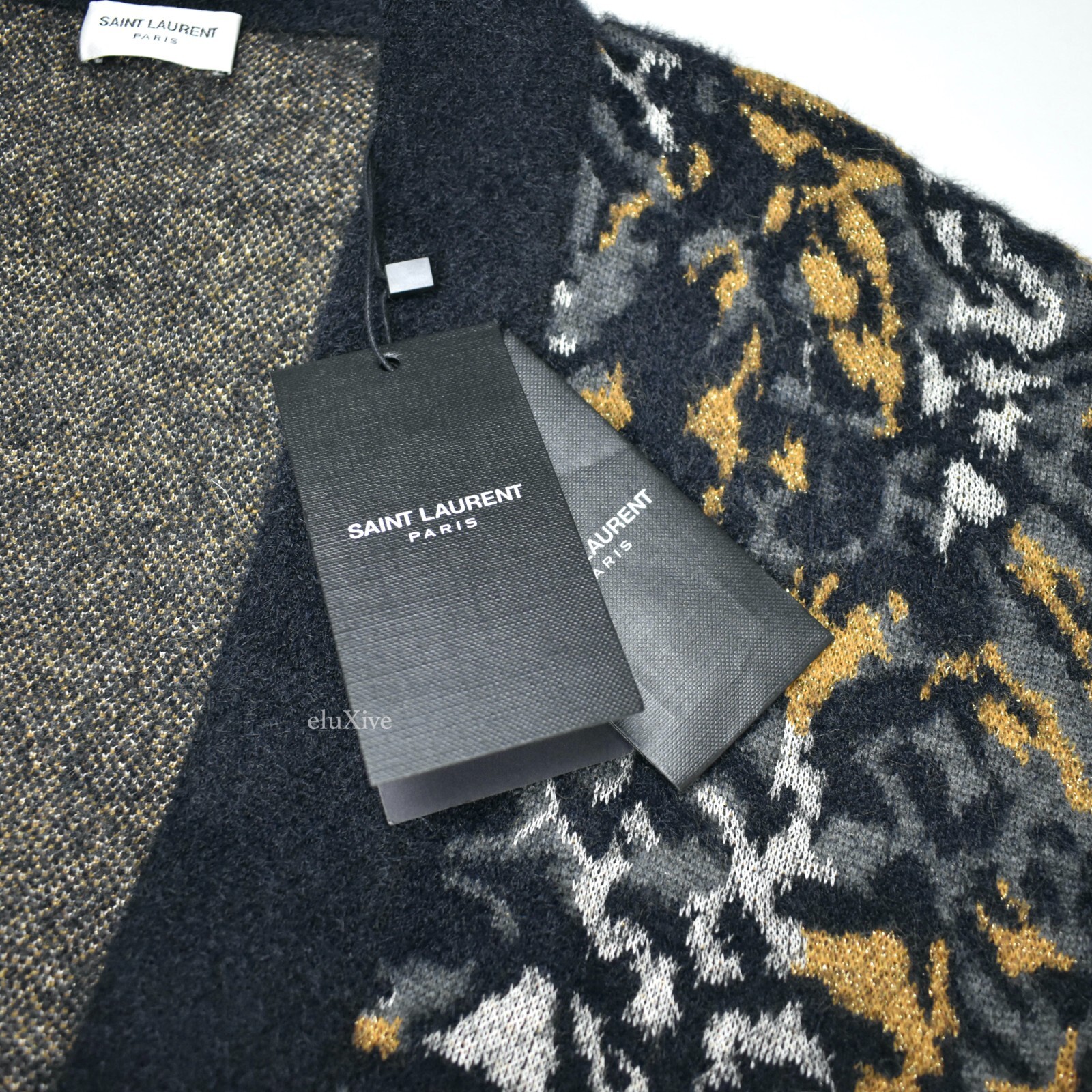 SAINT LAURENT Maglione kimono Tigre Jacquard da uomo nuovo con etichette $1890 AUTENTICO