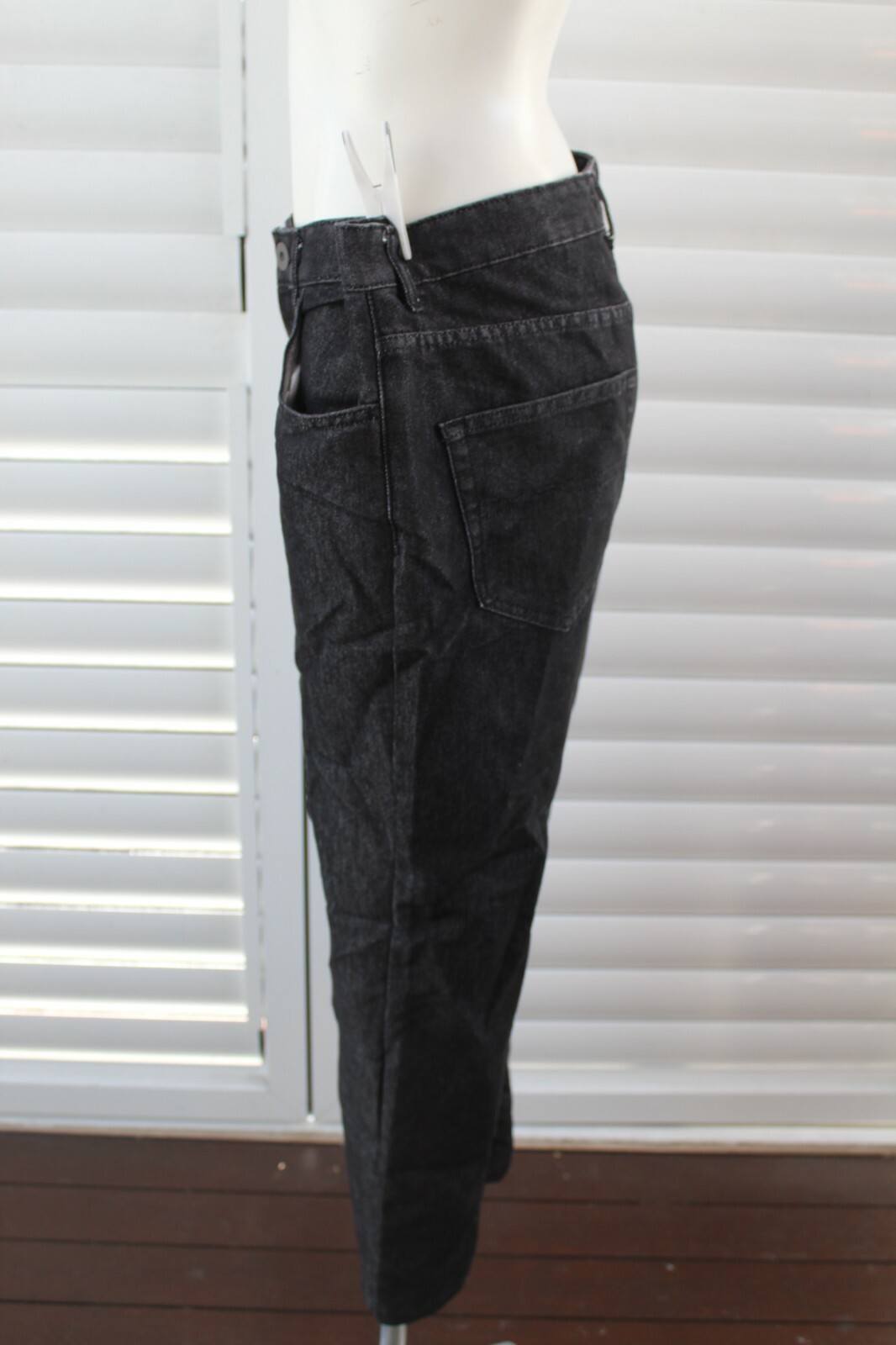 ce🌏 SIZE W36"/L32" PEP & CO COTTON BLEND BLACK STRAIGHT LEG DENIM JEANS MENS image 2