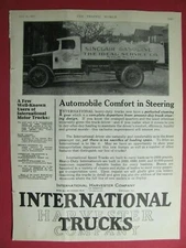 JUNE 1924 INTERNATIONAL HARVESTER TRUCK AD w/ SINCLAIR GASOLINE TANK TRUCK