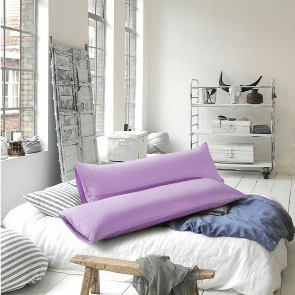 King Size Long Body Pillow Case Cover - 20x55 Inch Soft Microfiber, Modern Solid Design 11 thumbnail image