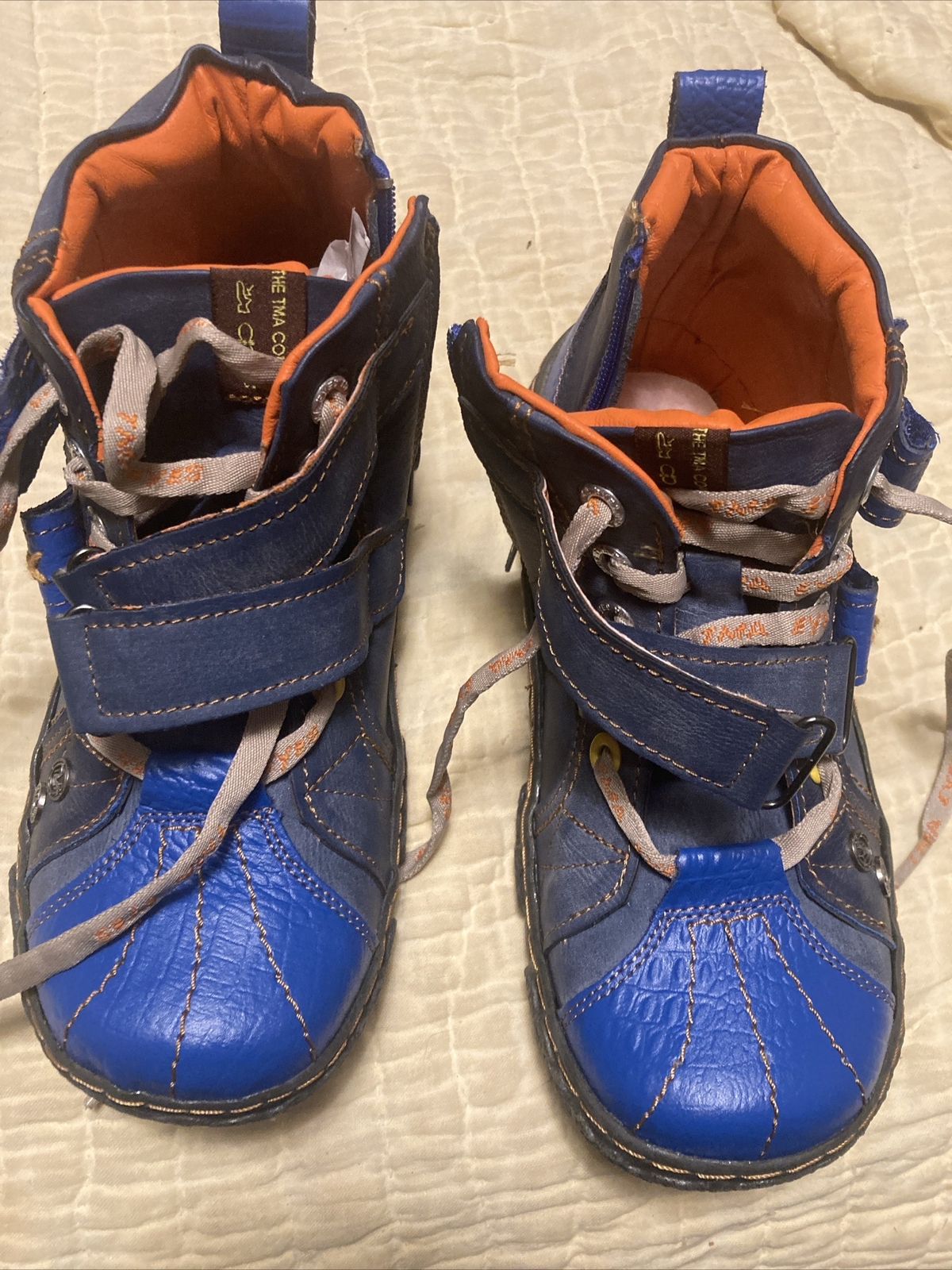 TMA Eyes 7085 Bule Ankle Boots Size 8.5  Blue Zipper Lace