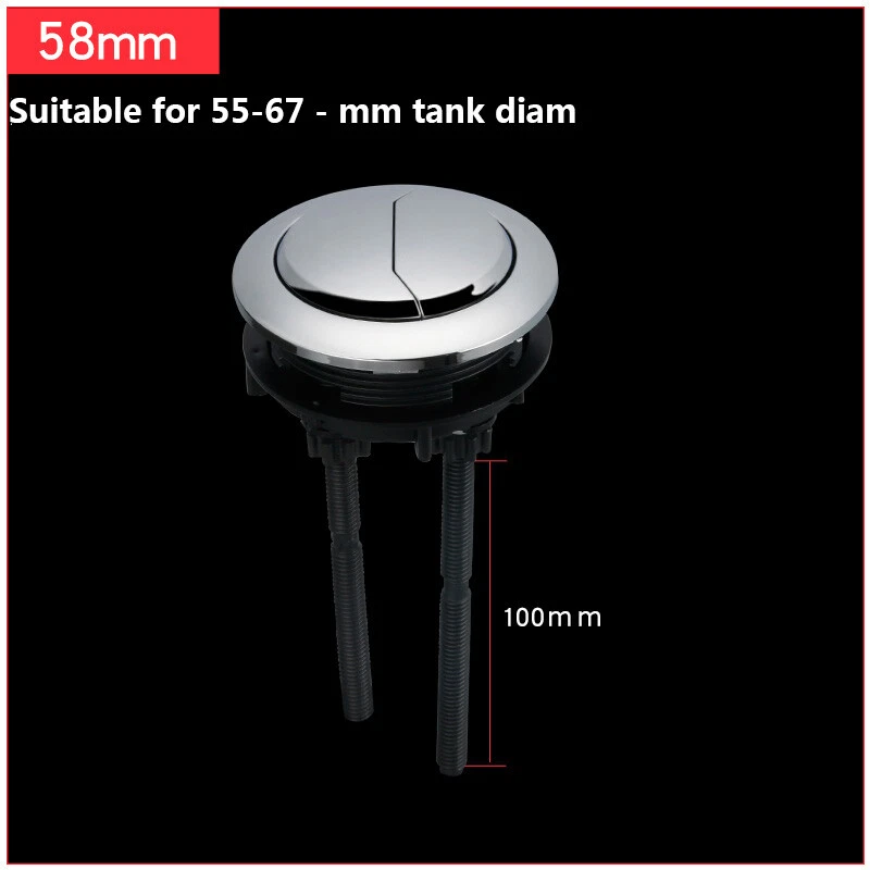 ABS Plastic Dual Flush Toilet Water Tank Push Button With 2 Rod for 48/58mm Hole - Image 2 of 3