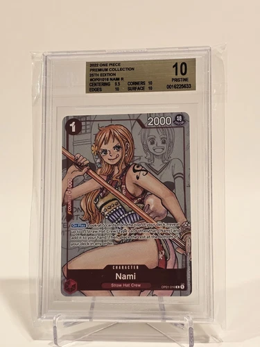 2022 One Piece Nami OP01-016 Alt Art 25th Anniversary BGS 10 Pristine