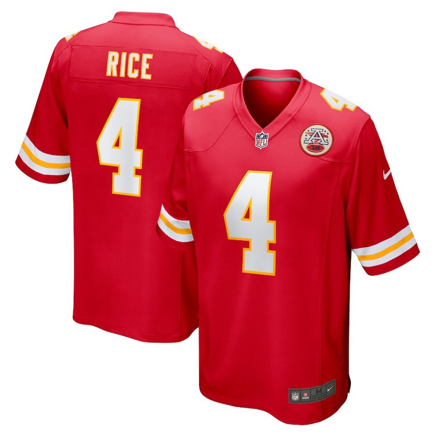 Kansas City Chiefs Rashee Rice #4 Nike Men's Red Official NFL Game