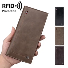 Leather Checkbook Cover For Men & Women Checkbook Holder Wallet RFID Blocking