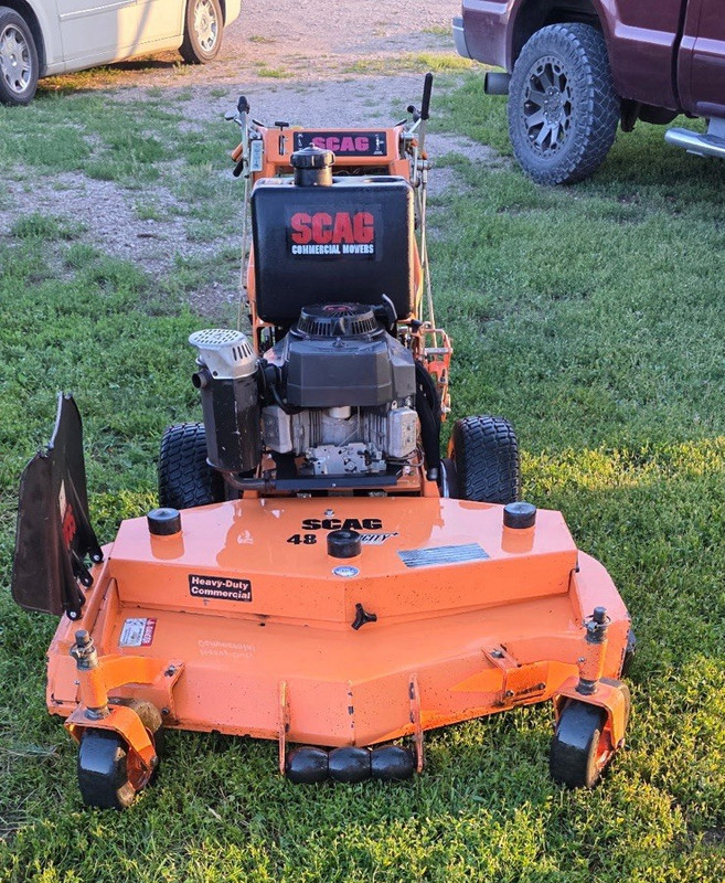 Scag 48 Velocity Walk-Behind Zero-Turn 48in Deck Side Discharge Gas Orange
