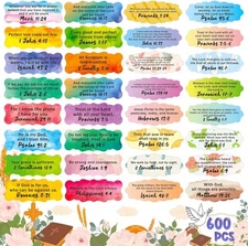 600 Bible Verse Stickers - Inspirational Christian Quotes for Journal & Gifts 