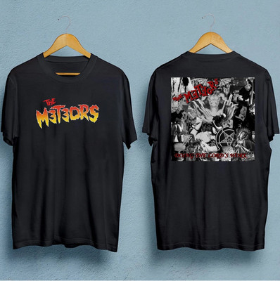 The Meteors band 2 SIDED T-shirt black Short sleeve All Sizes