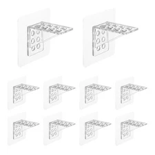 10 Pcs Plastic Shelf Support Peg, Clear Self Adhesive Bracket(Large Size)