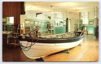 Whale Boat Exhibit Whaling Museum New Bedford Chrome Postcard