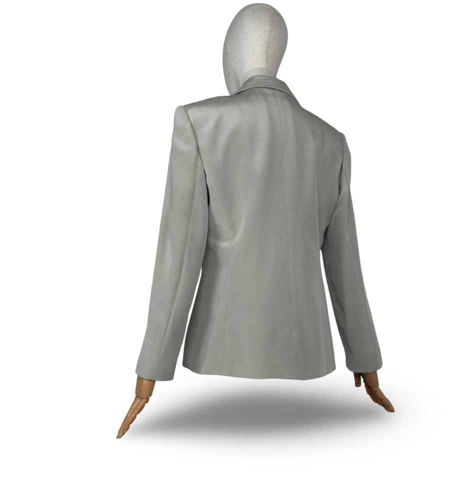 Louis Feraud 100% шелк брюки костюм куртка слоновой кости размер 10 США - Изображение 4 из 4