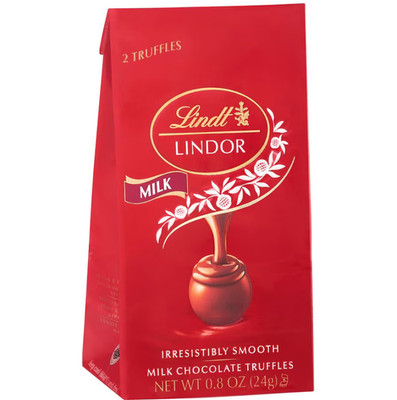 Lindt Lindor Milk Chocolate Truffles Bag Milk Chocolate 0.8 oz