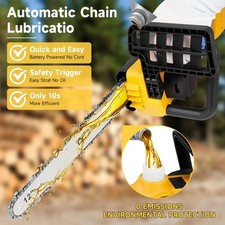 12 Inch Electric Chain Saw Cordless Brushless Wood Cutting Machine w/ 2x Battery
