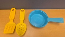 Vtg Fisher Price Fun With Food Yellow Slotted Spoon Spatula Kitchen Read 1980s