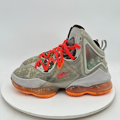 Nike Lebron XIX Fast Food Men Sz 4.5 DC9339 001 Grey Fog Orange Basketball Shoes