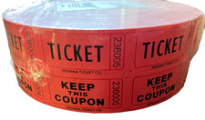 NEW Raffle Tickets Double Roll - Events, Carnivals - 2000 Ticket Count - RED